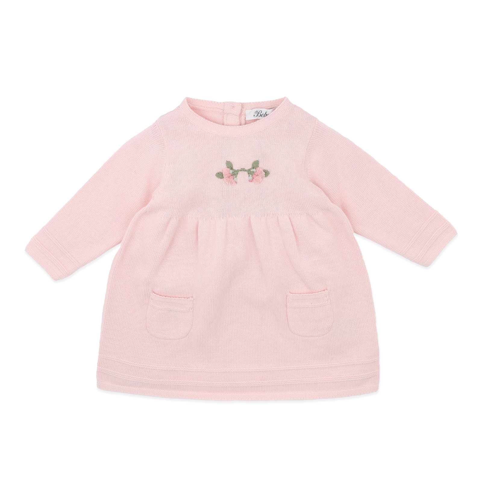 Bebe Charlie organic hand emb knit dress - Pale pink