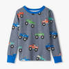 Hatley Monster Trucks Stretch Cotton Pajama Set - Folkstone Gray