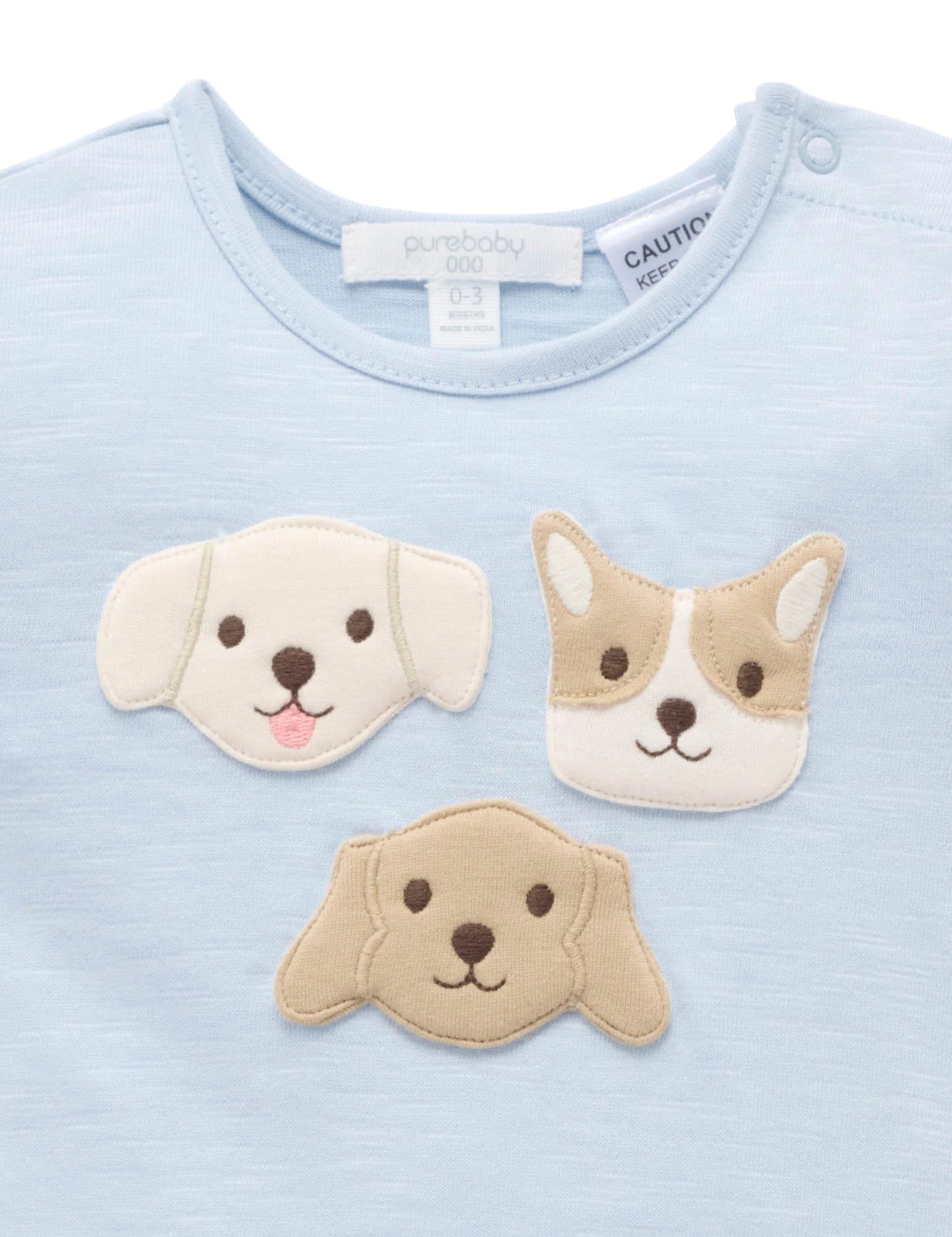 Puppy Short Growsuit - Sky