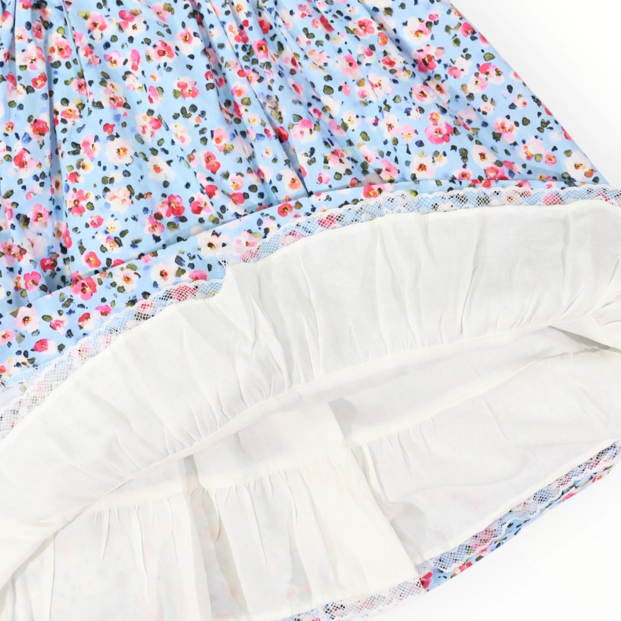 Floral Smocked Dress - Blue