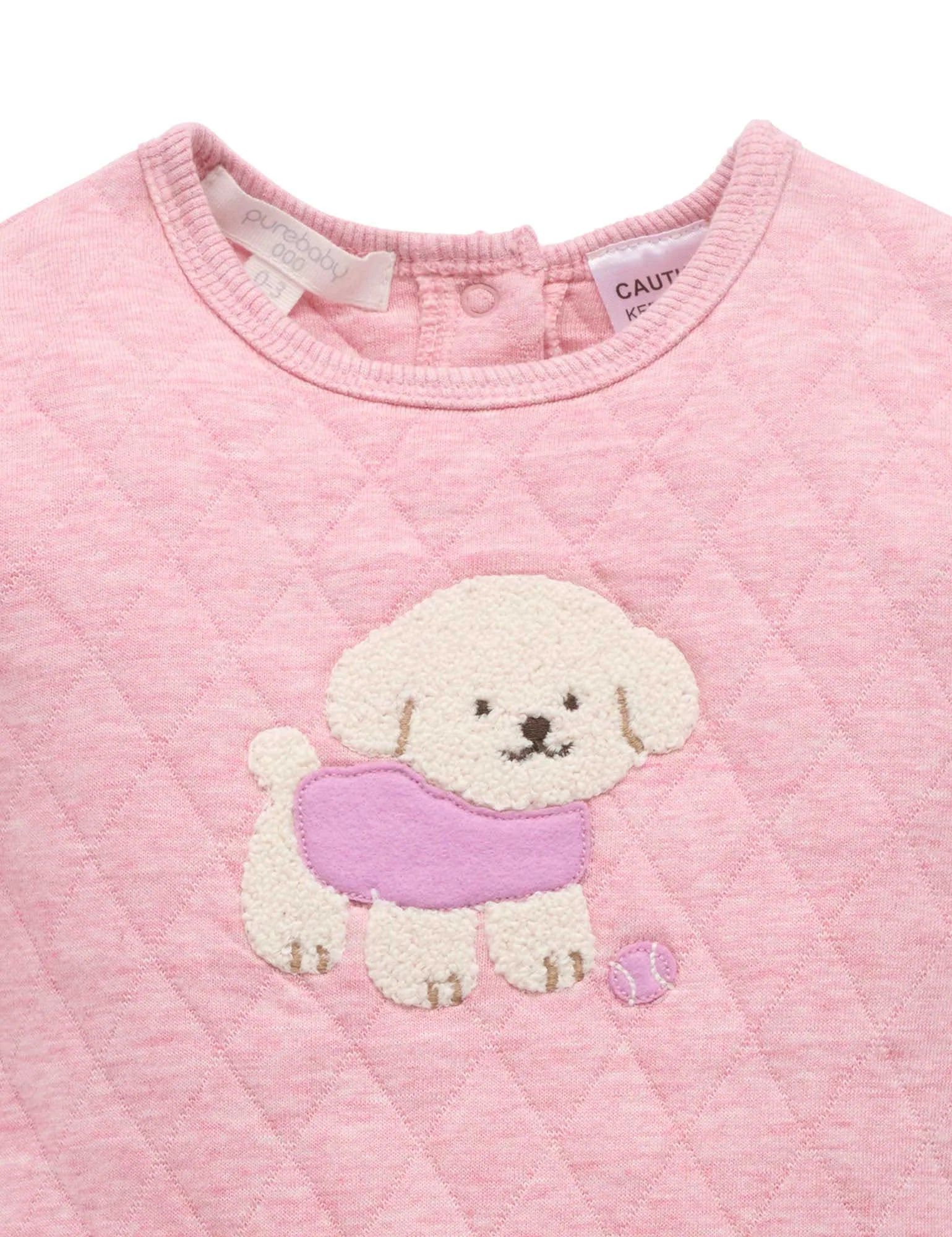 Doggy Quilted Track Growsuit - Petunia Melange