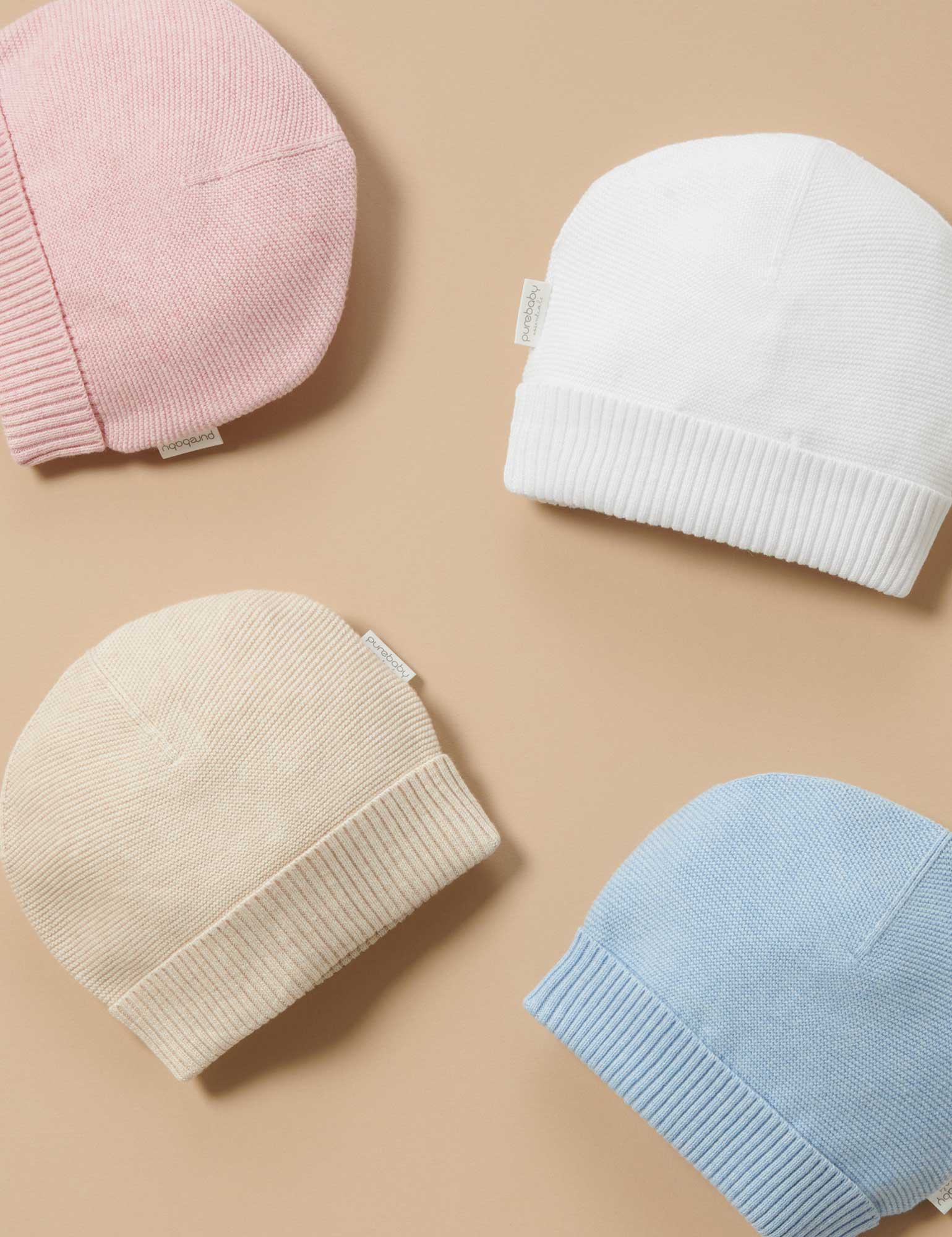 Purebaby Textured Beanie Pink