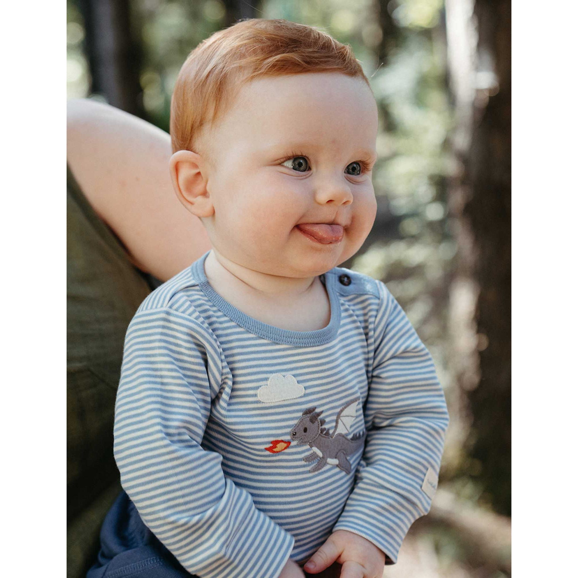 Purebaby Applique Bodysuit - Pond Mini Stripe