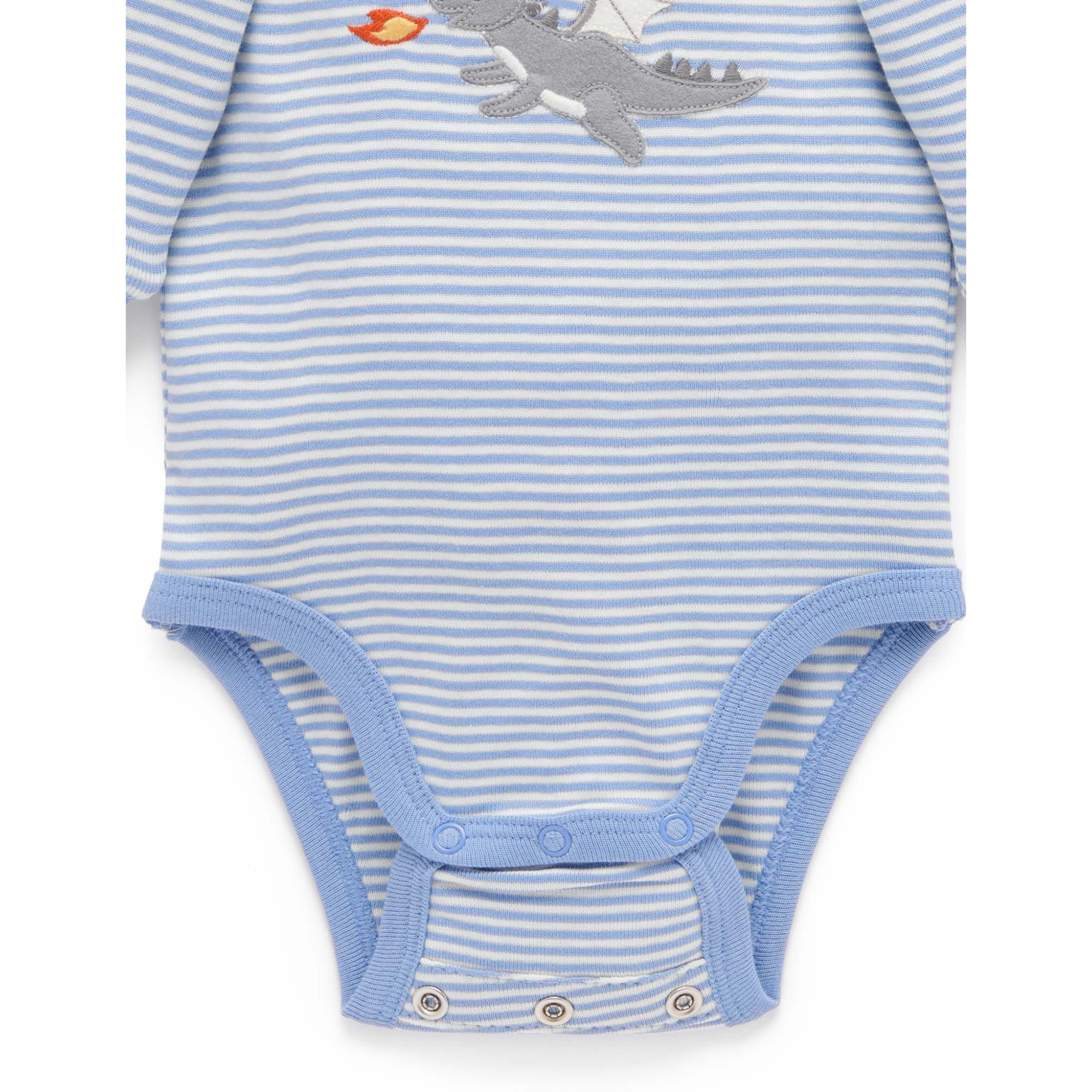 Purebaby Applique Bodysuit - Pond Mini Stripe