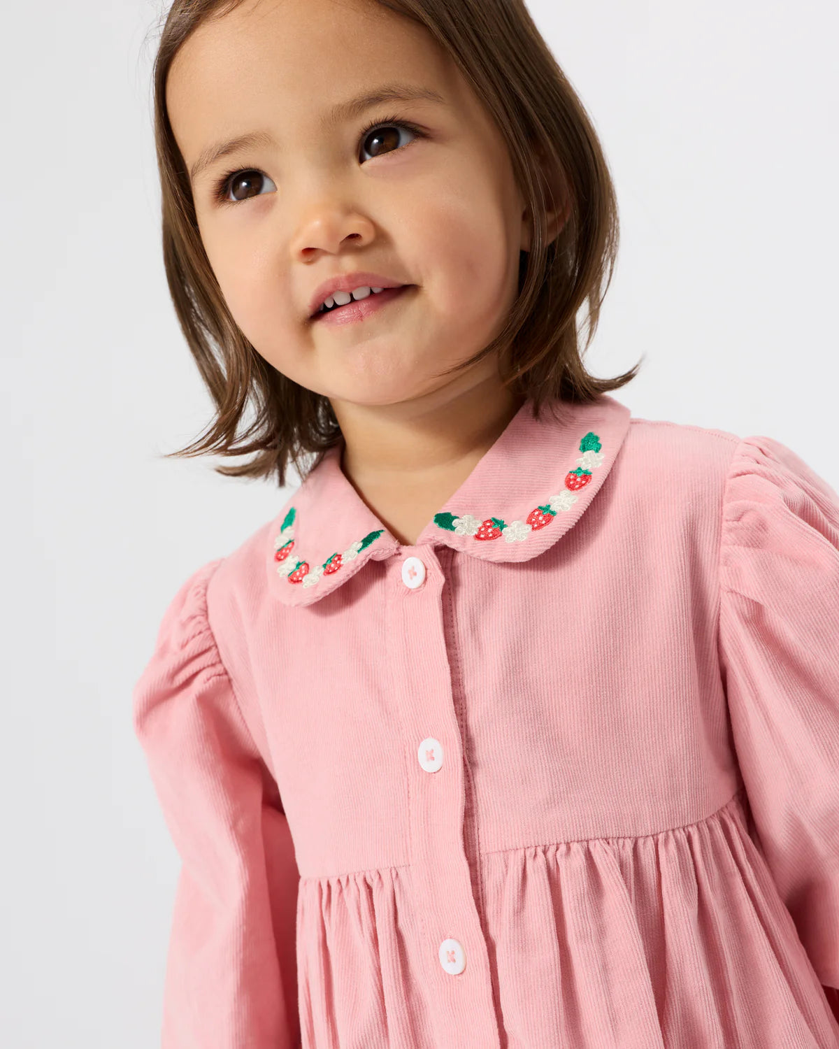 Goldie + Ace Wild Strawberry Corduroy Collar Dress
