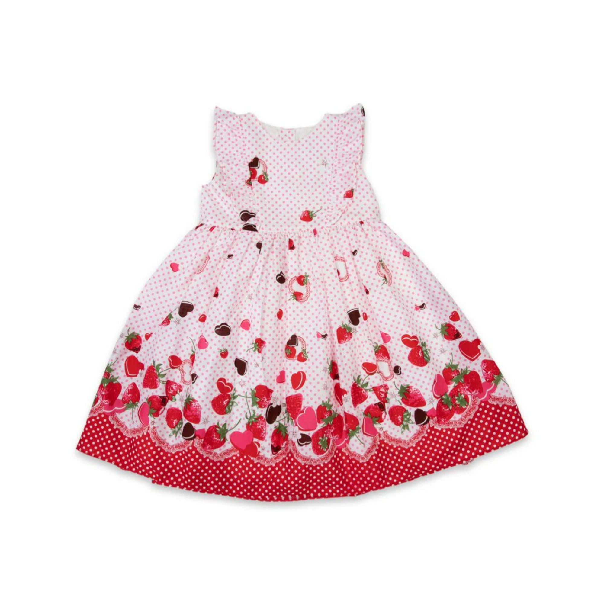 Korango Strawberry Hearts Frill Dress - White