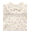 Purebaby Smocked Dress - Wheat  Strawberry  Blossom  Print