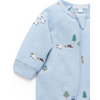 Purebaby Embroidered  Fleece Growsuit - Herding  Sheep  Broderie