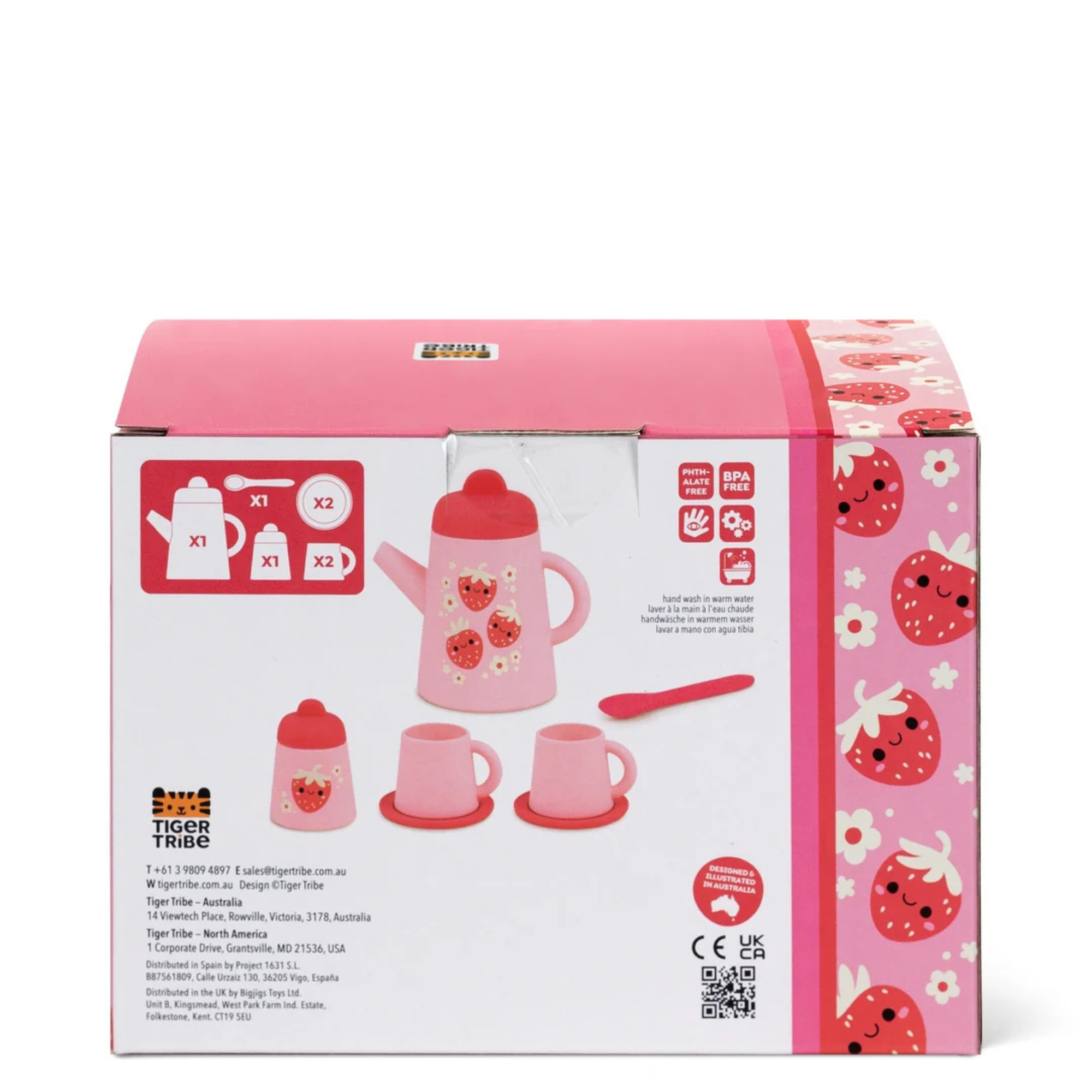 Tiger Tribe Silicone Tea Set - Strawberry Patch