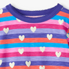 New Pre-Order Hatley Stripes &amp; Hearts Stretch Cotton Pajama Set - Rose Violet