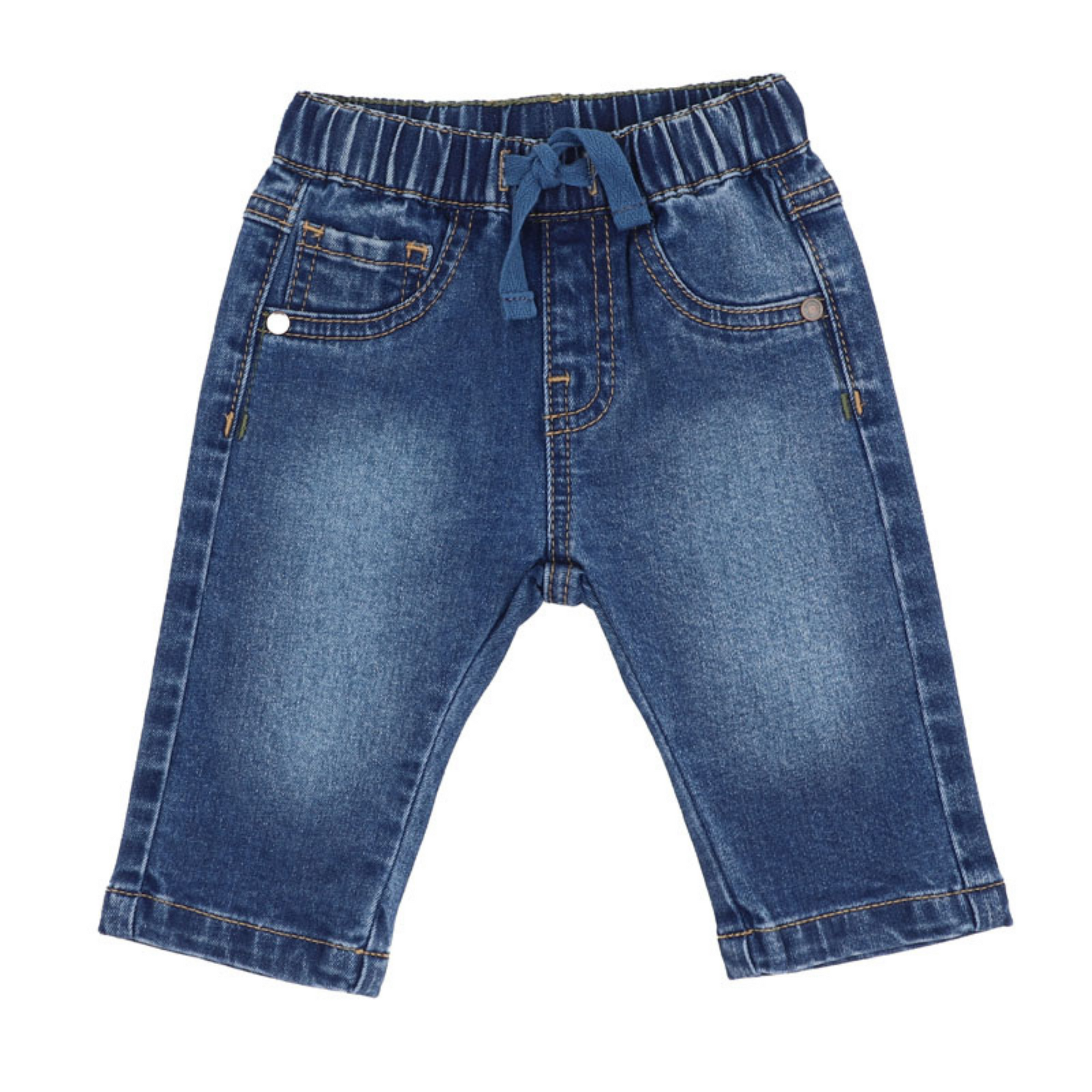 Fox & Finch Boys Pull On Denim Jeans - Mid Indigo