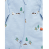 Purebaby Embroidered  Fleece Growsuit - Herding  Sheep  Broderie