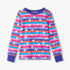 Hatley Stripes &amp; Hearts Stretch Cotton Pajama Set - Rose Violet