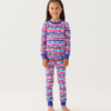 Hatley Stripes &amp; Hearts Stretch Cotton Pajama Set - Rose Violet