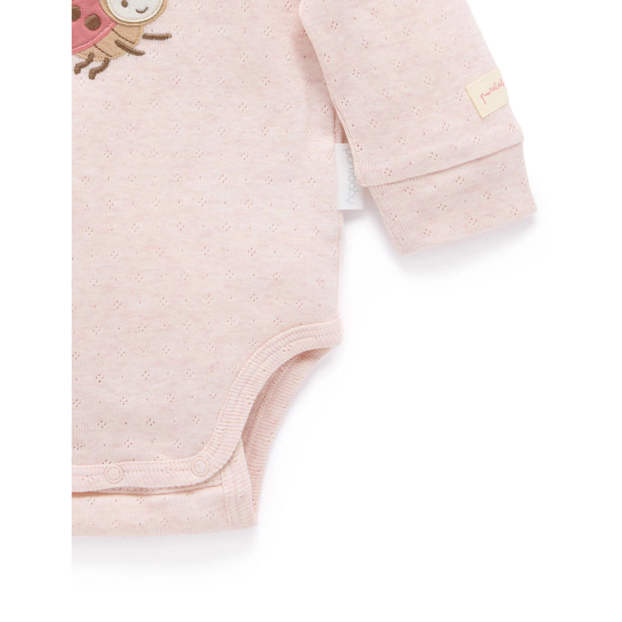 Purebaby Applique Bodysuit - Sweet Pea Melange