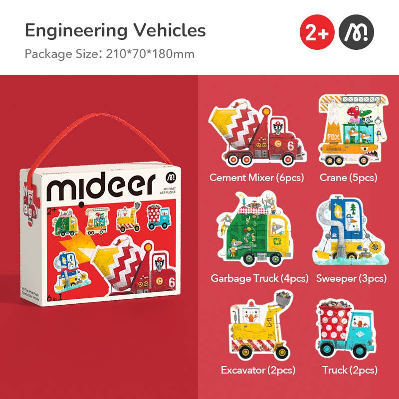MiDeer My First Artist Puzzle -  Construction vehicles