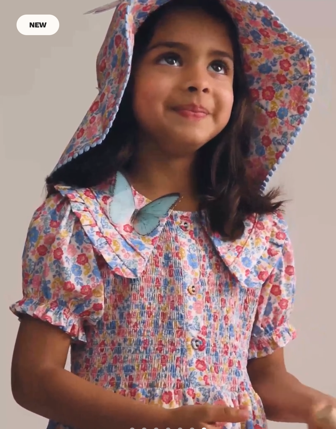 Huxbaby Vintage Floral Shirred Collar Dress - Multi