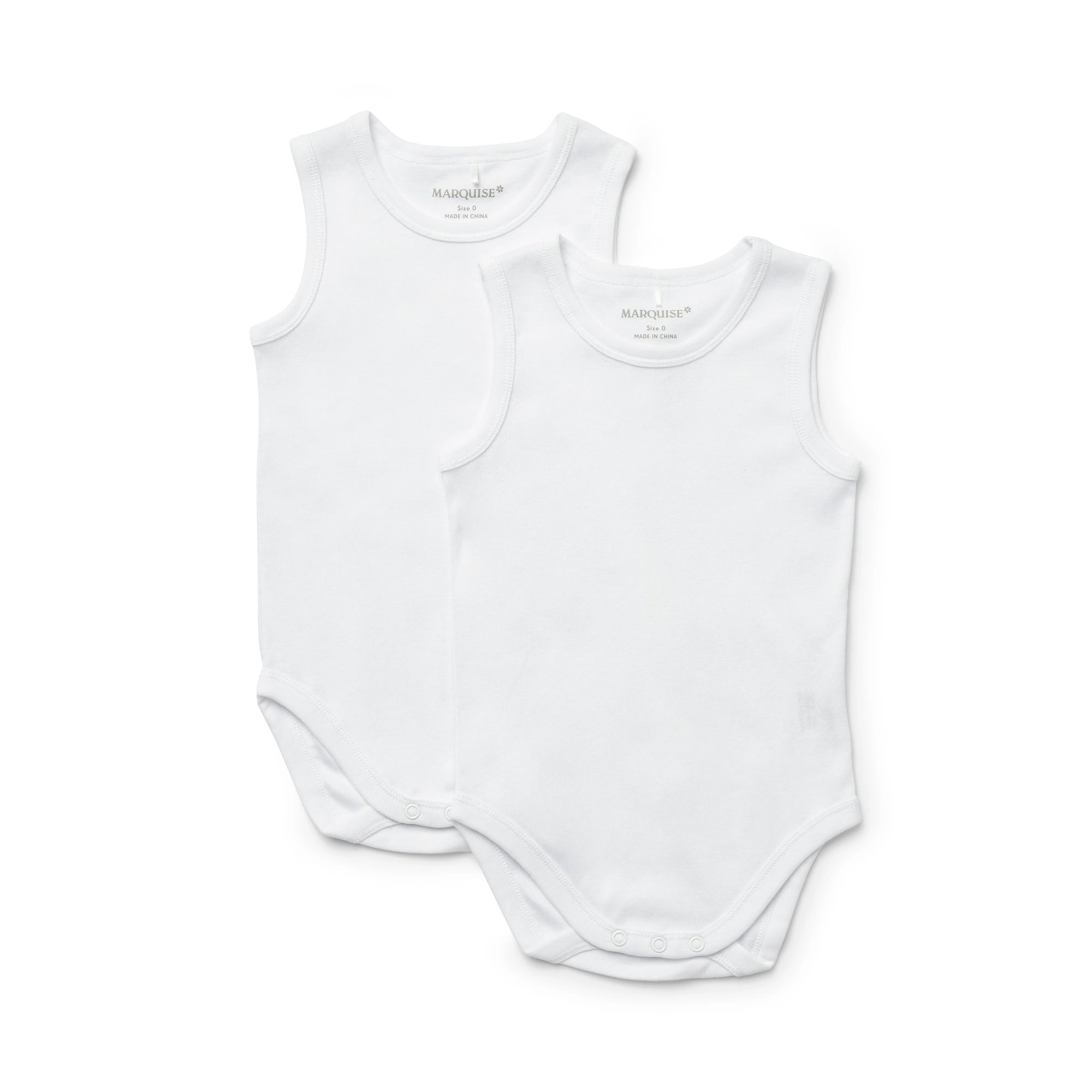 Marquise Sleeveless Bodysuit Pair- White