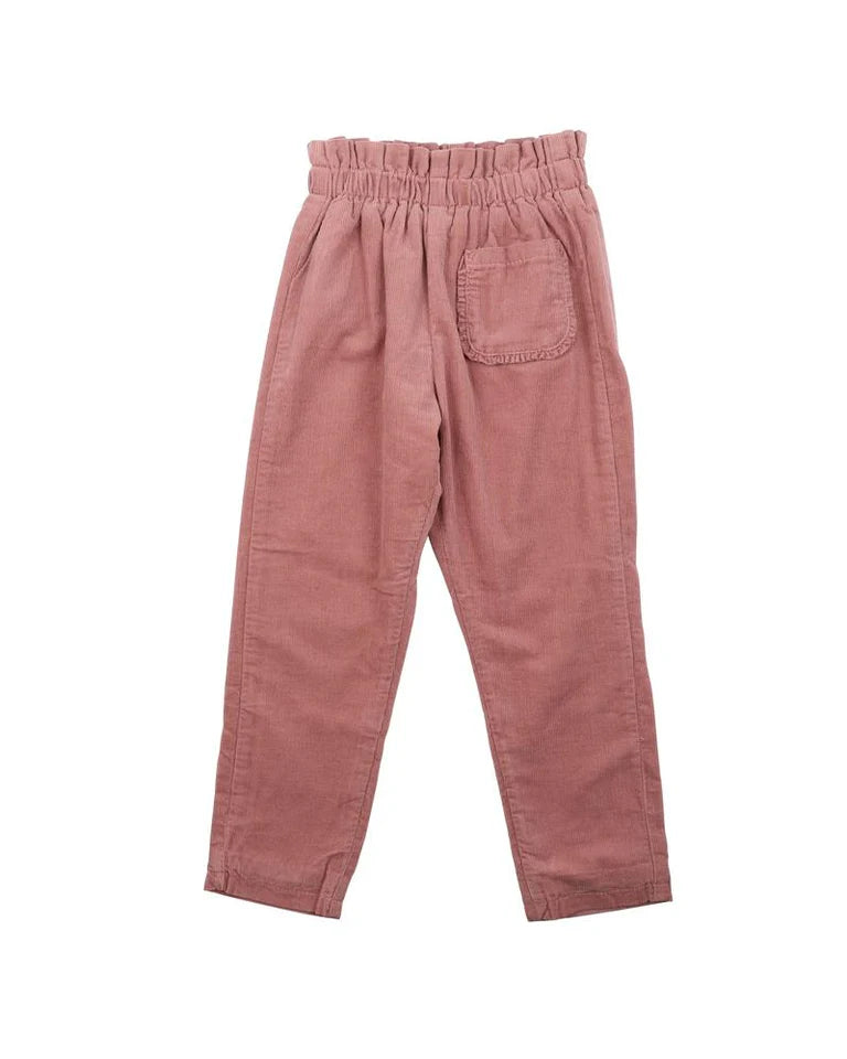 Bebe Rose Cord Paperbag Pants - Dusky Pink