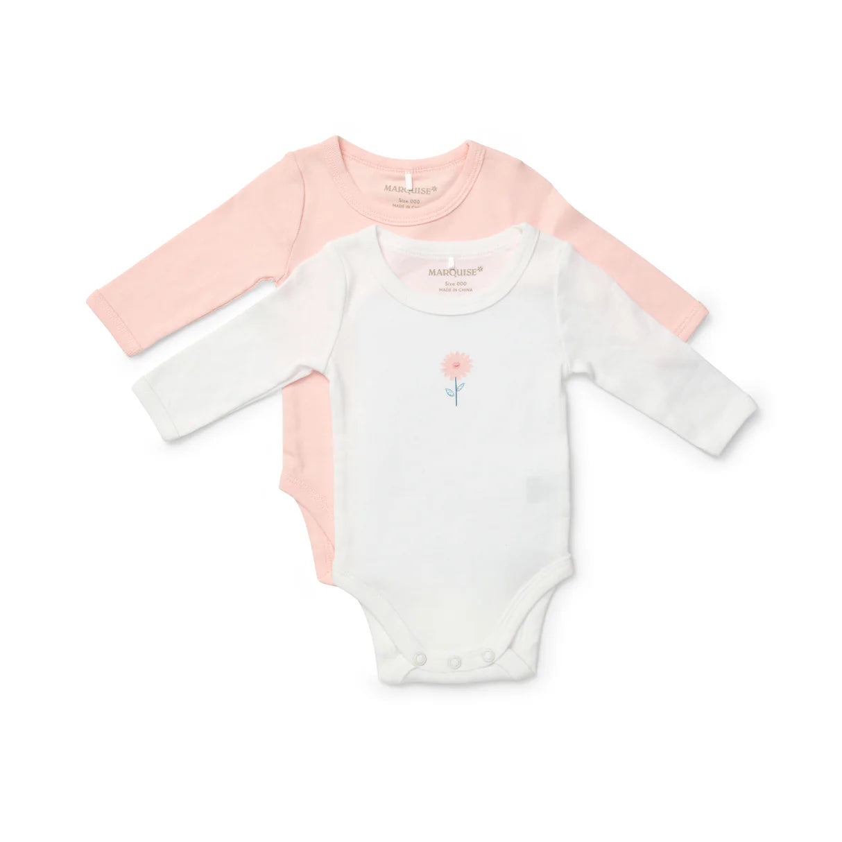Marquise Floral Pink & White Bodysuit 2 Pack