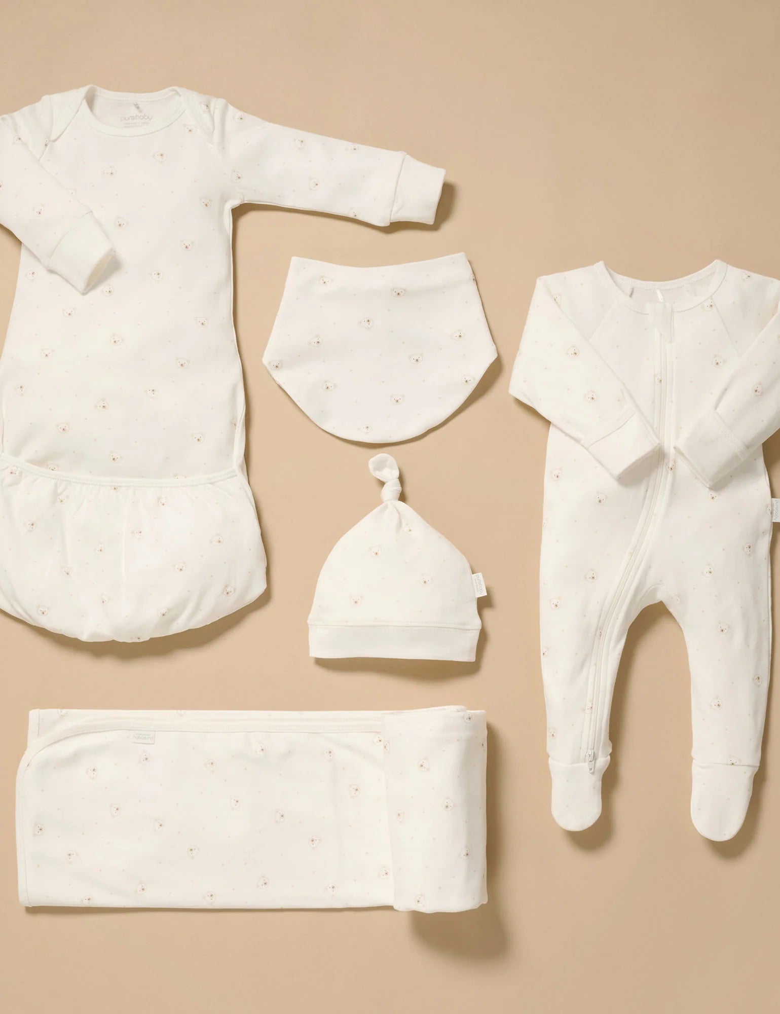 Purebaby Vanilla Bear Welcome Baby Pack - Over $120 in Value!