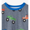 Hatley Monster Trucks Stretch Cotton Pajama Set - Folkstone Gray