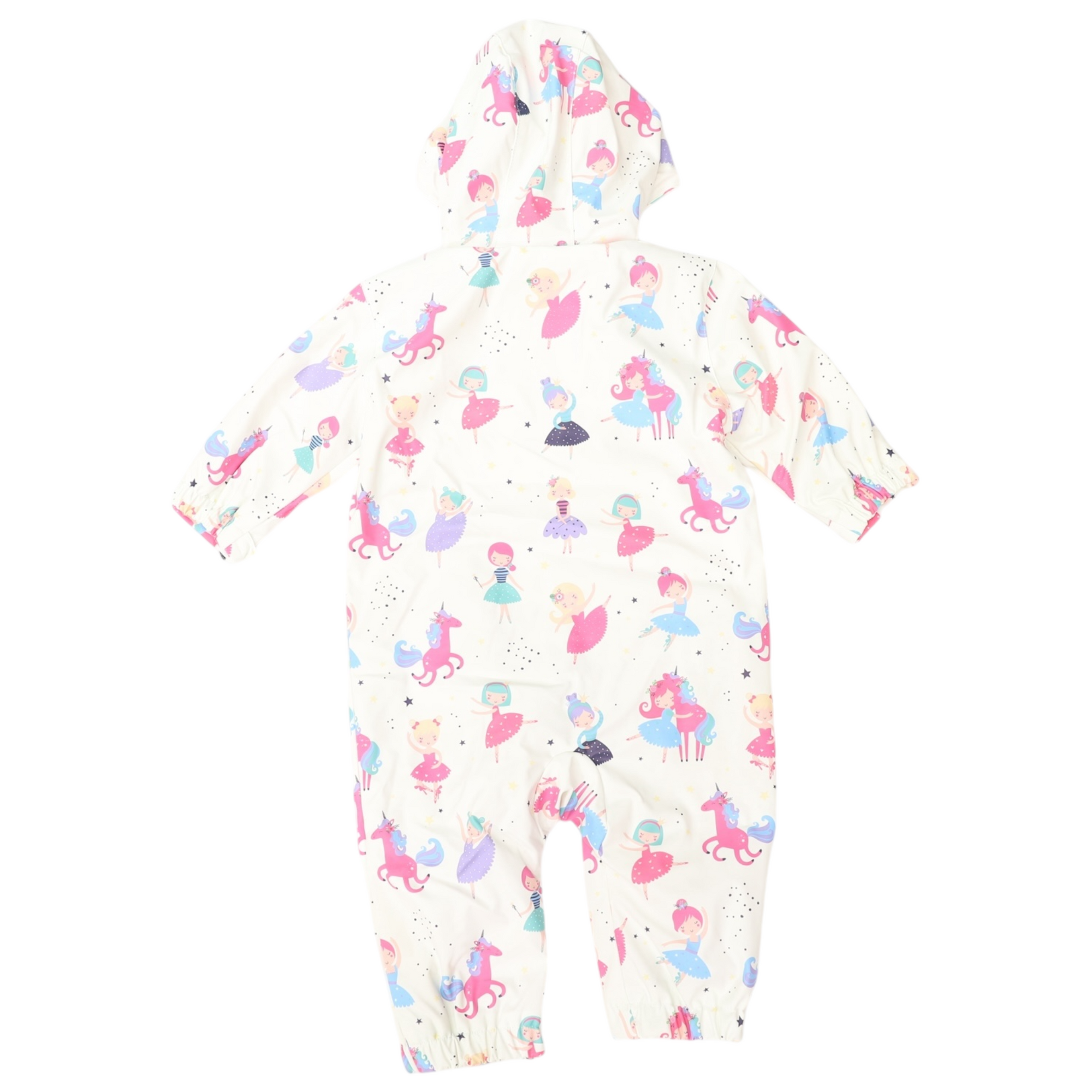 Korango Dancing Unicorns Rain Suit - Cream