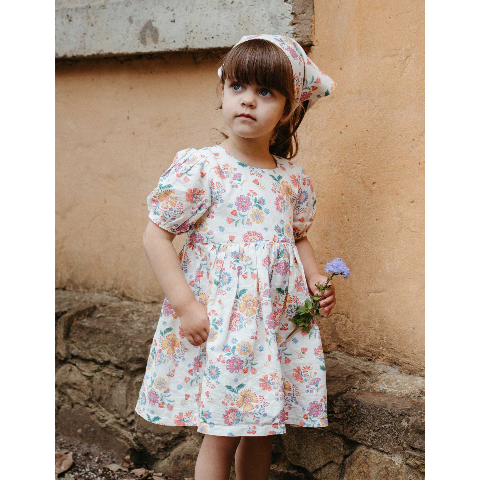 Purebaby Linen Blend Dress - Mexican Floral
