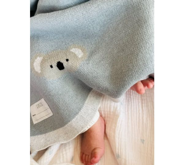 Knitted Baby Blanket - Koala