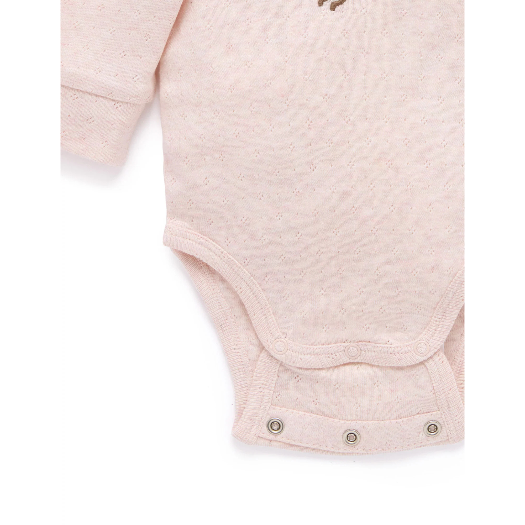 Purebaby Applique Bodysuit - Sweet Pea Melange