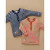 Purebaby Henley Waffle Top - Blueberry Stripe