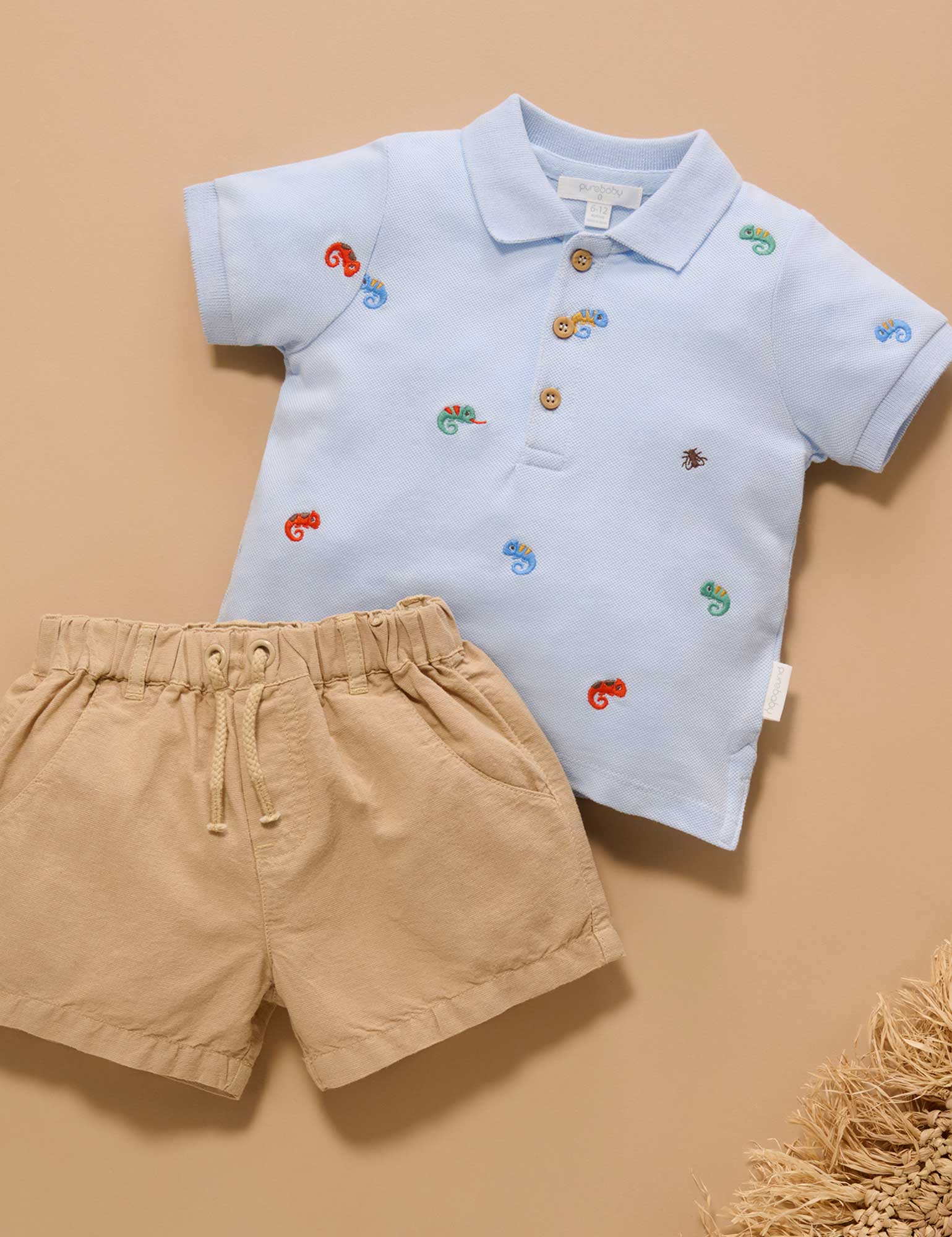 Purebaby Linen Blend Shorts - Burrito