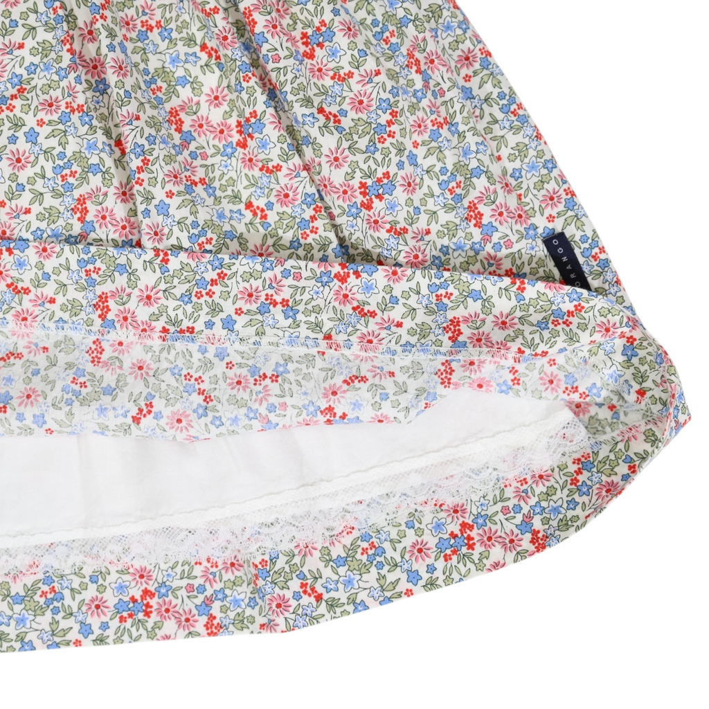 Frilled Smocked Dress Red Floral