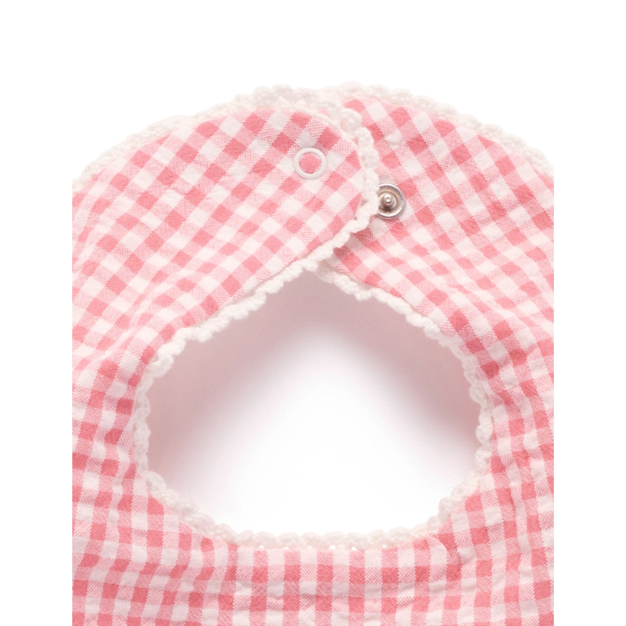 Purebaby Gingham Bib - Pomegranate Gingham