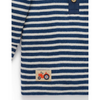 Purebaby Henley Waffle Top - Blueberry Stripe