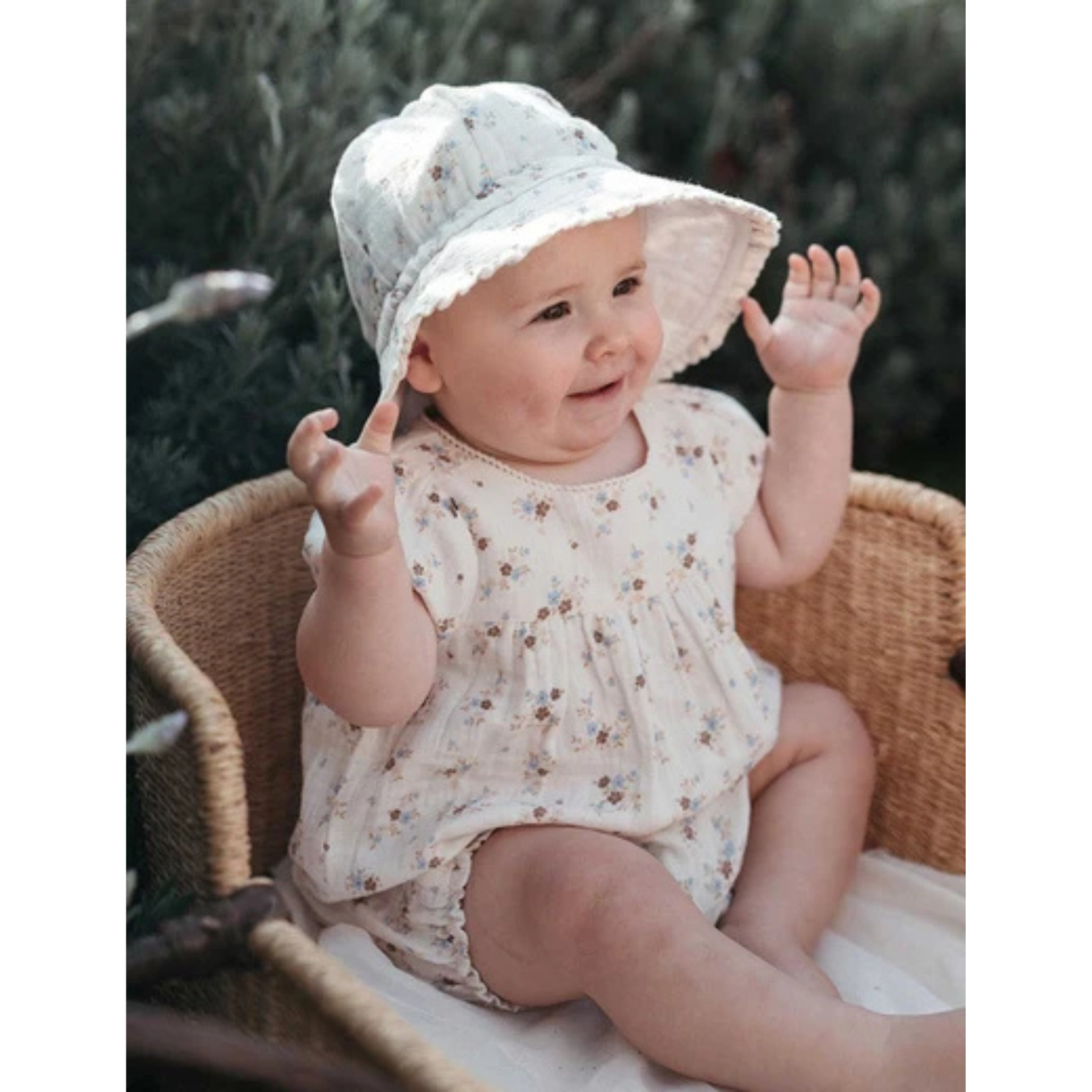 Purebaby Garden Floral Romper - Garden Ditsy Print