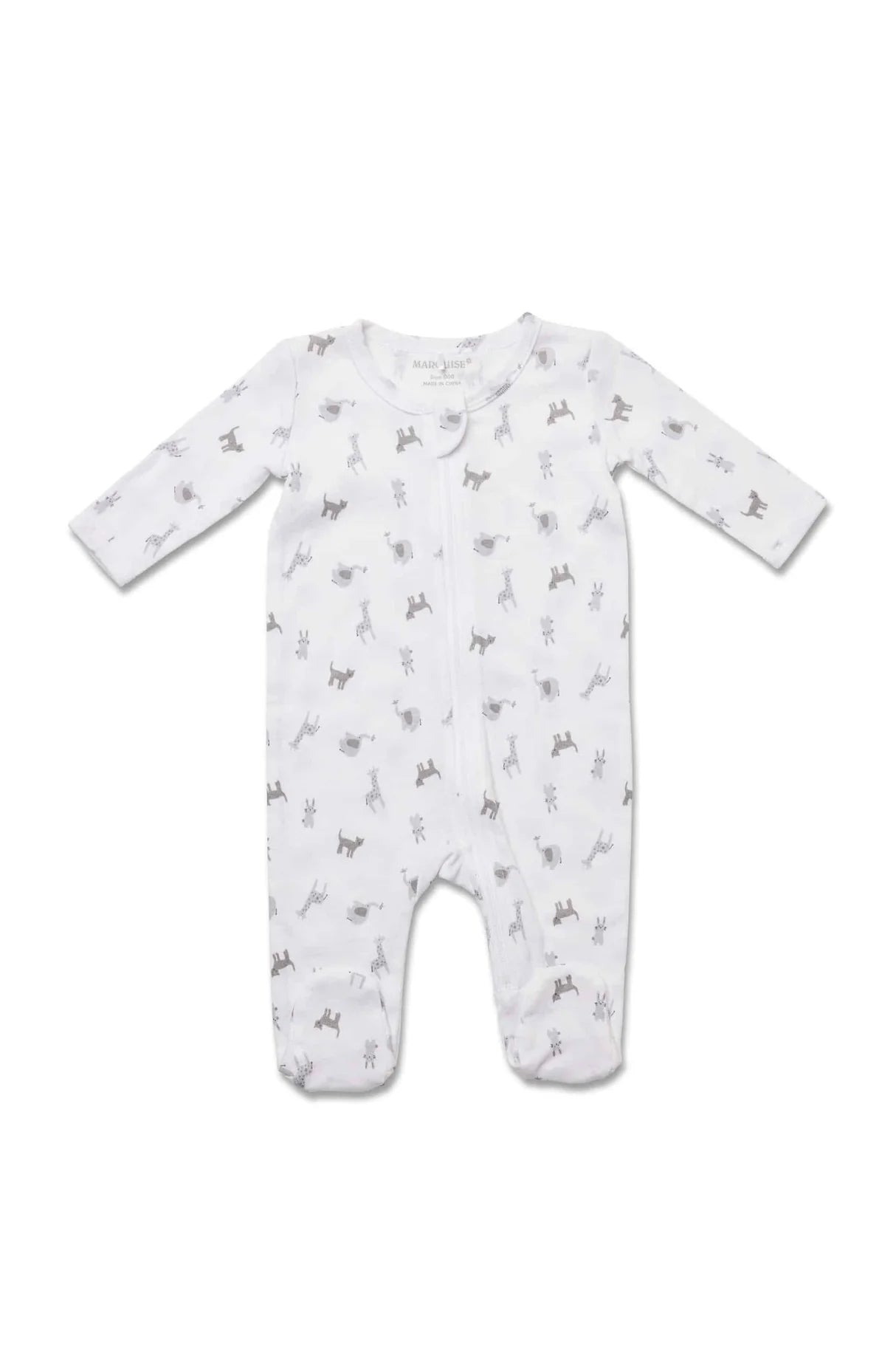 Marquise Grey Animals Zipsuit