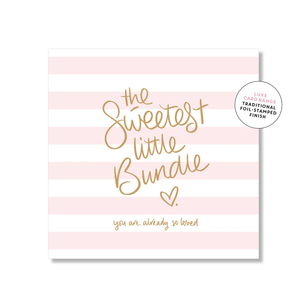 Sweetest Little Bundle Mini Card - Blue &amp; Pink