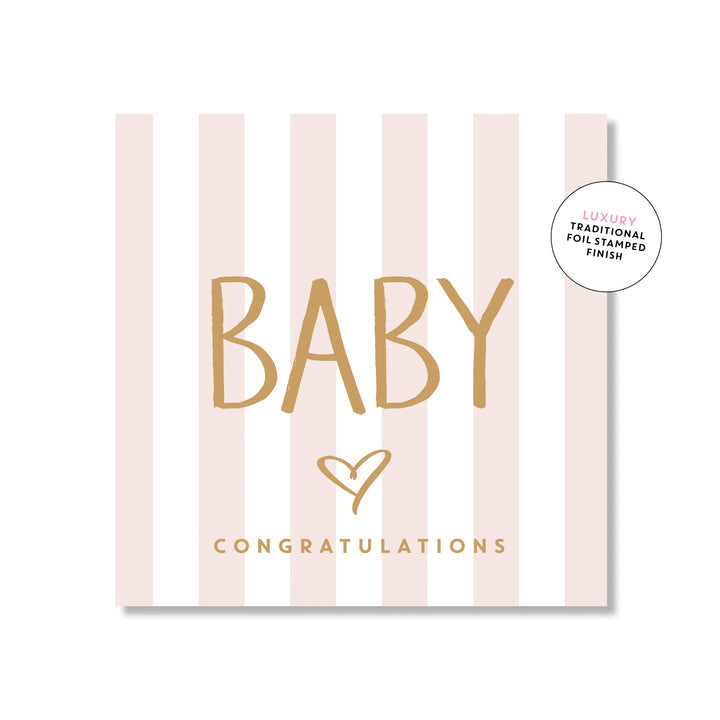 Stripes Baby Mini Card - Blue &amp; Pink