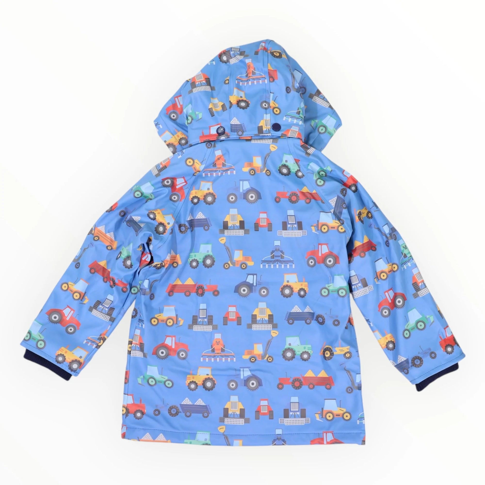 Korango Farm Machine Print Raincoat - Blue
