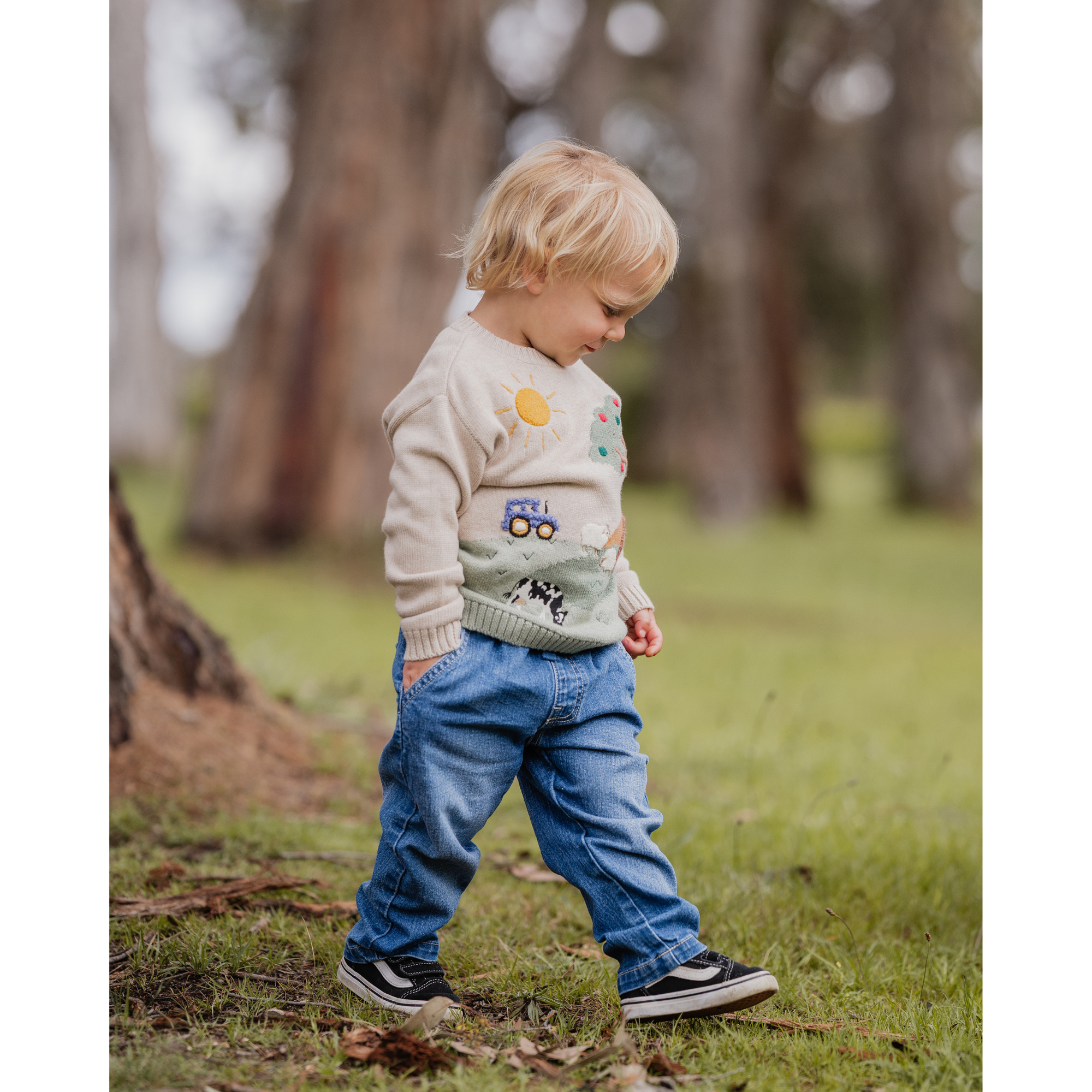 Bebe Hunter Denim Pull On Jeans - Mid Blue