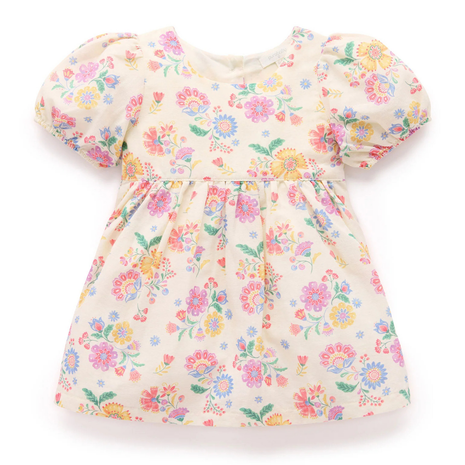 Purebaby Linen Blend Dress - Mexican Floral