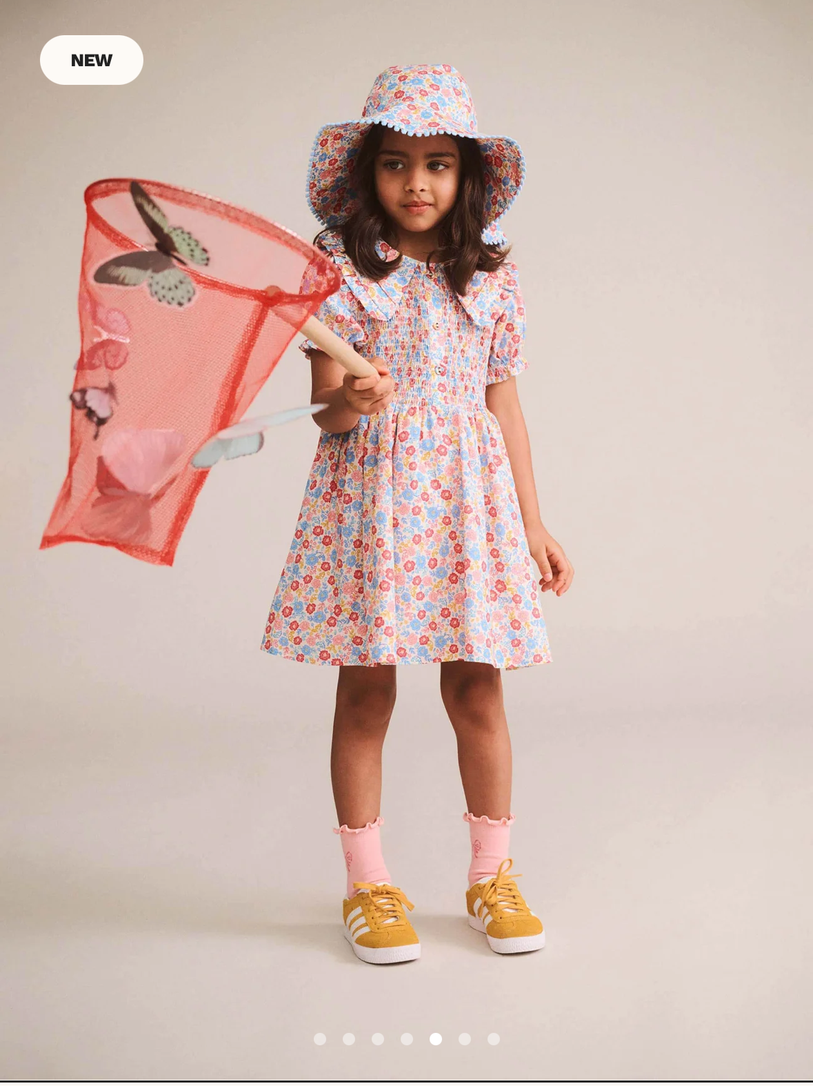 Huxbaby Vintage Floral Shirred Collar Dress - Multi
