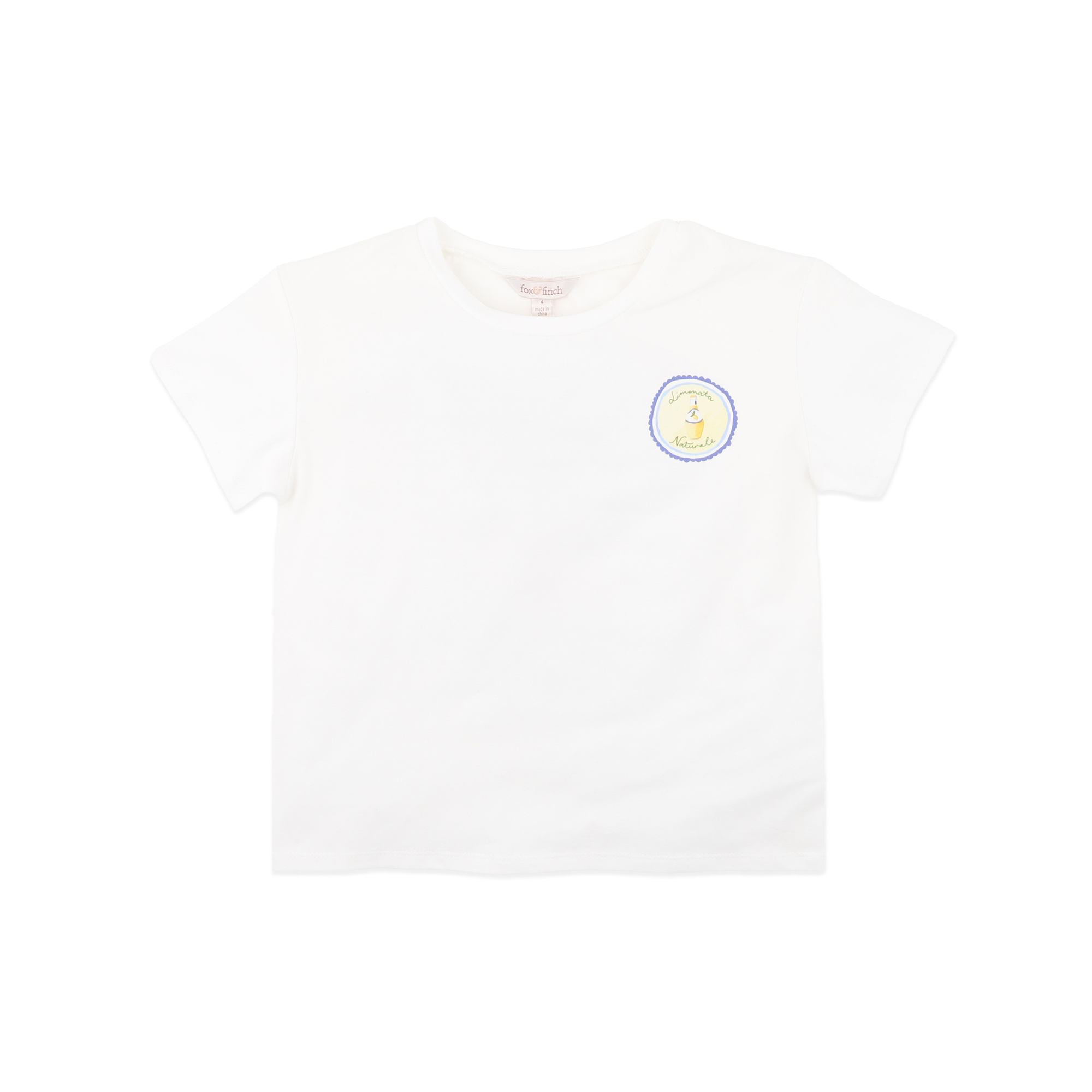 Fox &amp; Finch Piccolina Organic Limonata Tee - White