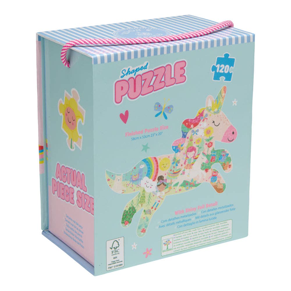Floss &amp; Rock 120 pc Shaped Jigsaw Puzzle - Rainbow Fairy