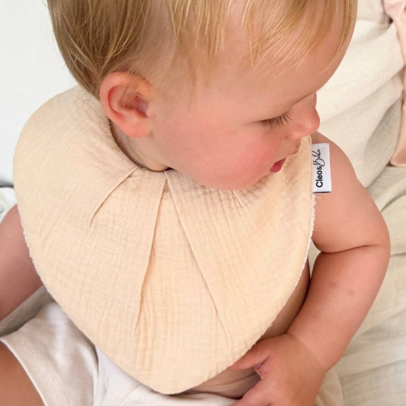 Cleo & Bebe Waterproof Bandana Bib - Sand