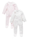 Purebaby Pale Pink 2 Pack Zip Growsuit