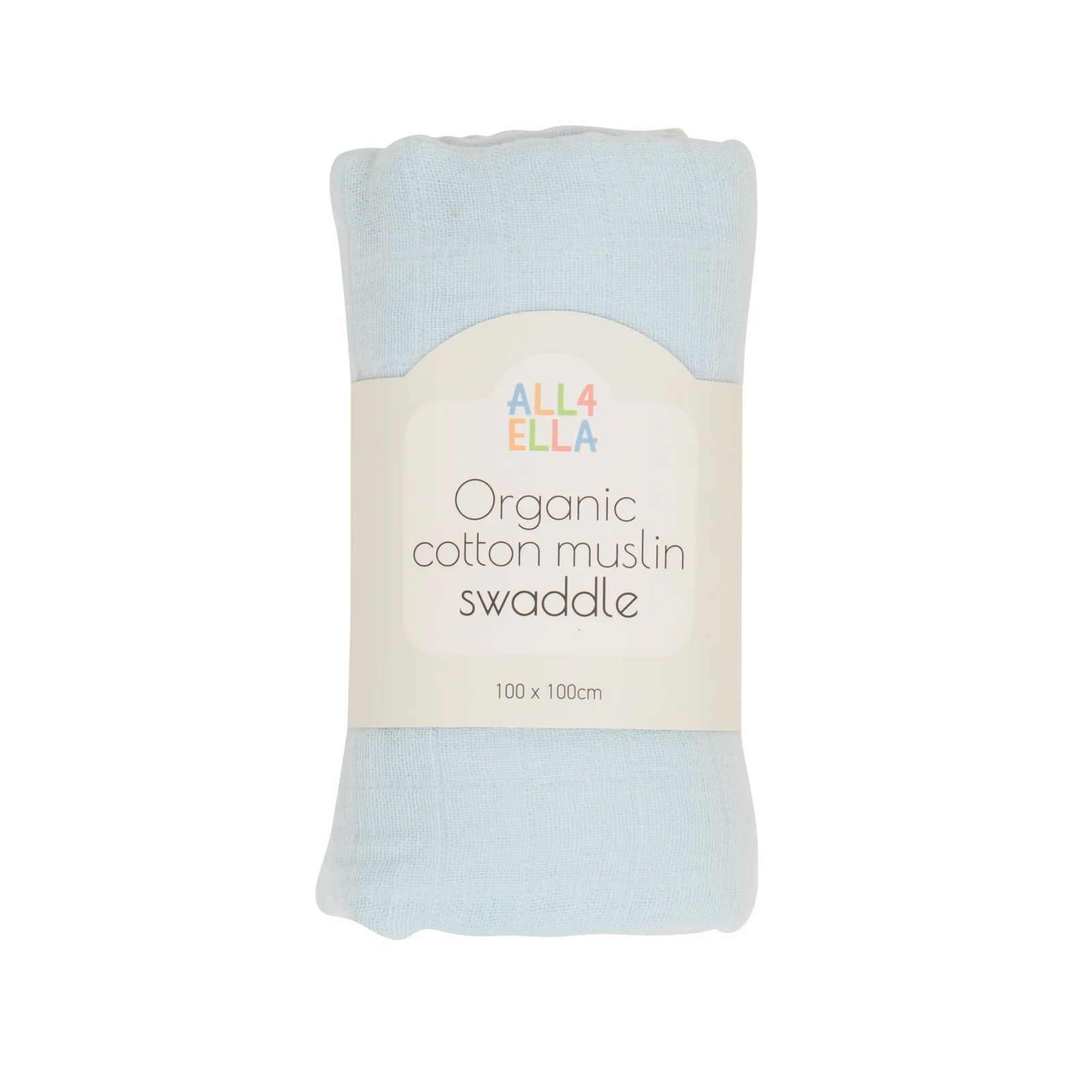 All 4 Ella Muslin Swaddle - Baby Blue