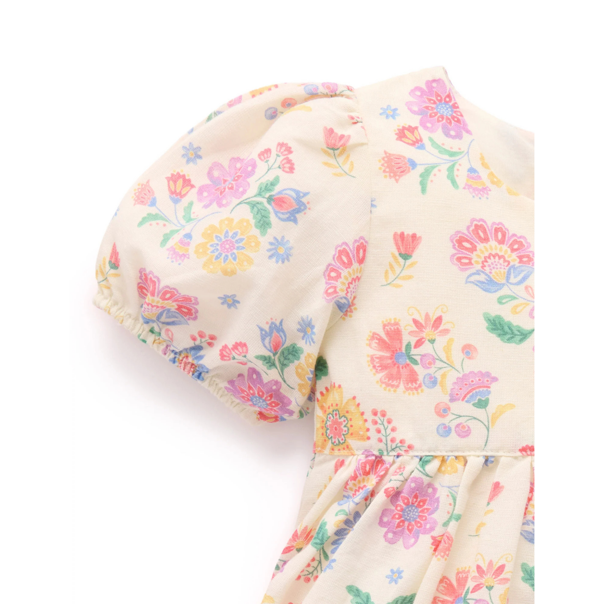 Purebaby Linen Blend Dress - Mexican Floral