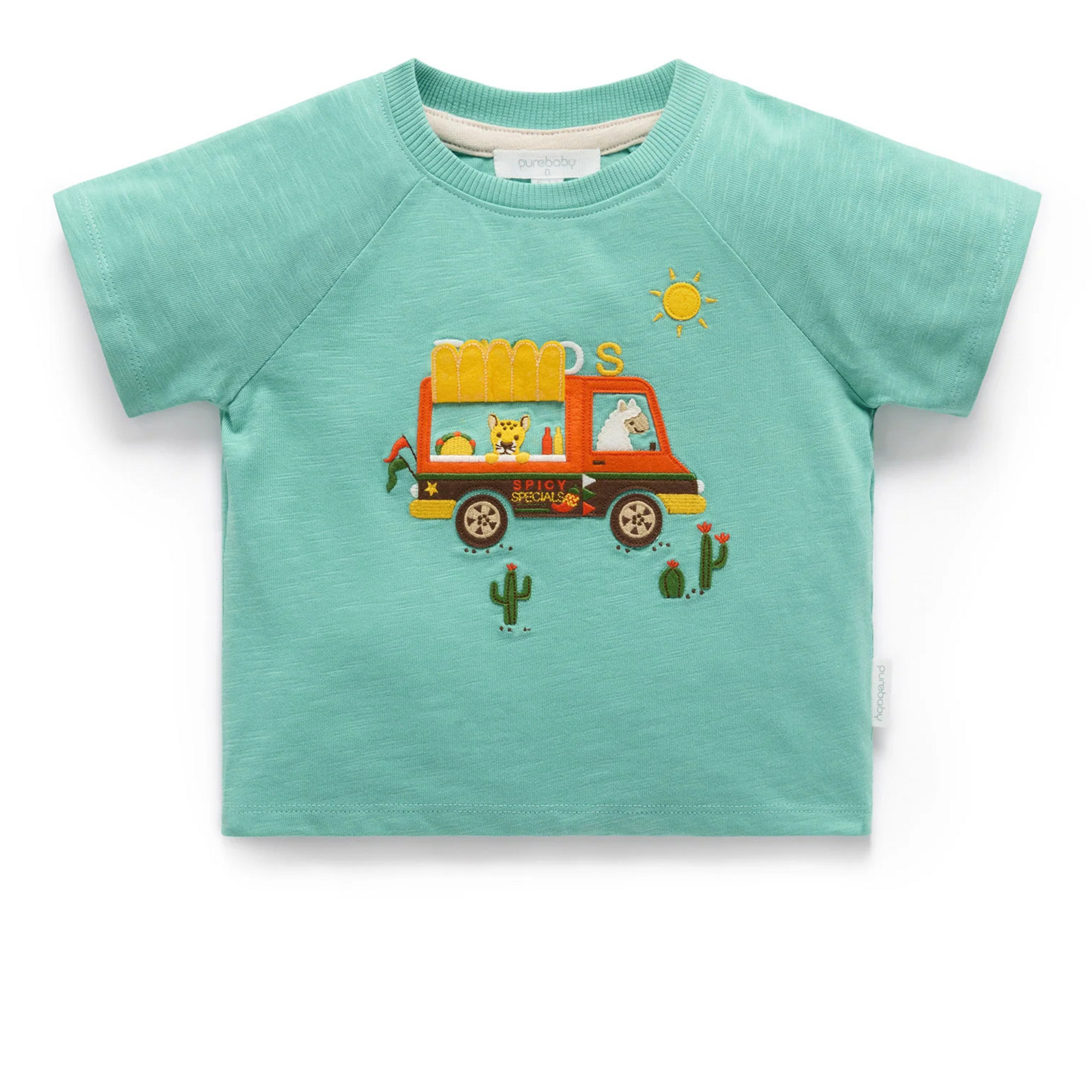 Purebaby Taco Truck Relaxed Tee - Iguana